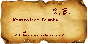 Kosztolicz Bianka névjegykártya