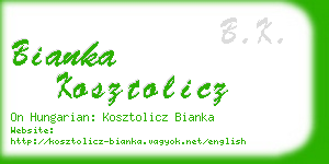 bianka kosztolicz business card
